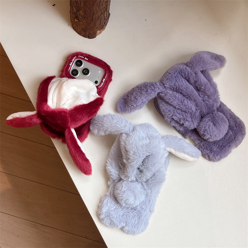 Phone Cases For Iphone 16 - Luxury Solid Colors 3D Cartoon Bunny
