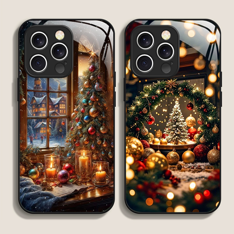 Phone Cases Iphone 13 - Christmas Tree Gift Snowy Town Scenery