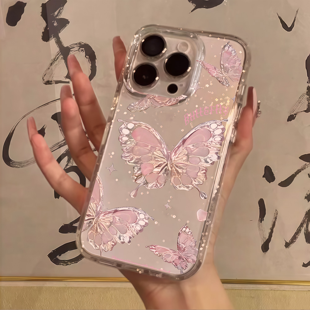 Pink Butterfly Clear Glitter P - Phone Cases Xr Iphone recension och pris