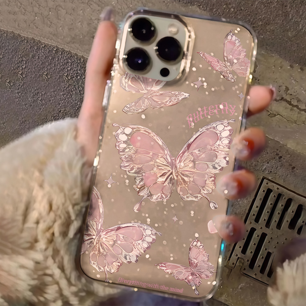 Pink Butterfly Clear Glitter P - Phone Cases Xr Iphone recension och pris