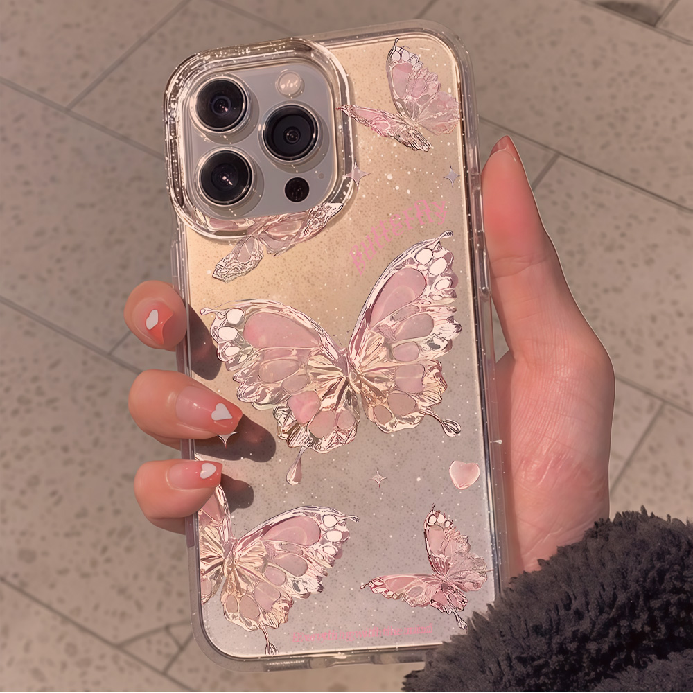 Pink Butterfly Clear Glitter P - Phone Cases Xr Iphone recension och pris