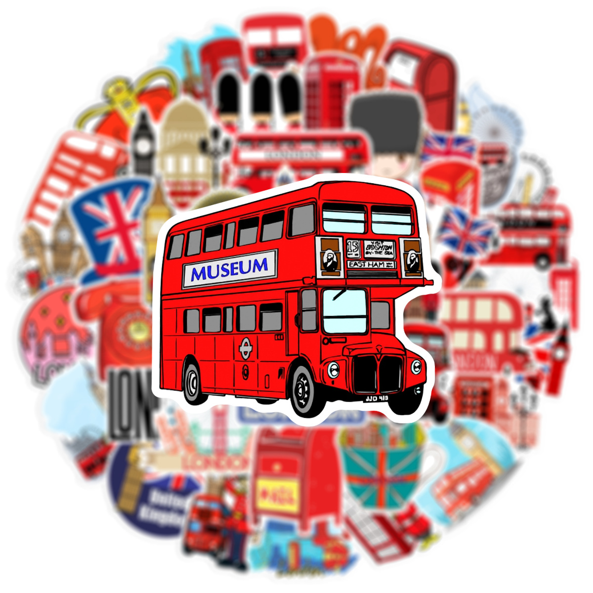50Pcs British Style London Gra - Phone Cases London recension och pris